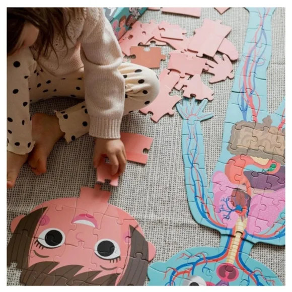 Janod 4 in 1 Puzzle Human Body Age 5+ Skeleton Glow In The Dark, Organs - Picture 10 of 15